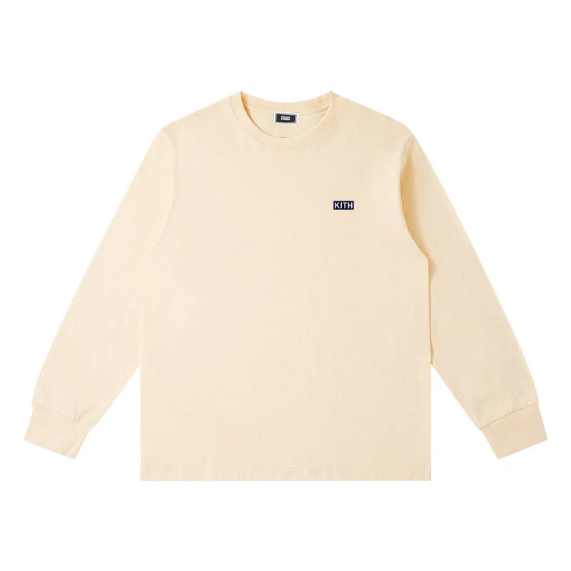 Embroidery Cotton 100% Long-sleeved Men's T Shirt 2025 New Round-collar Solid-color women T-shirt for Male Tshirt Man Tops Tees