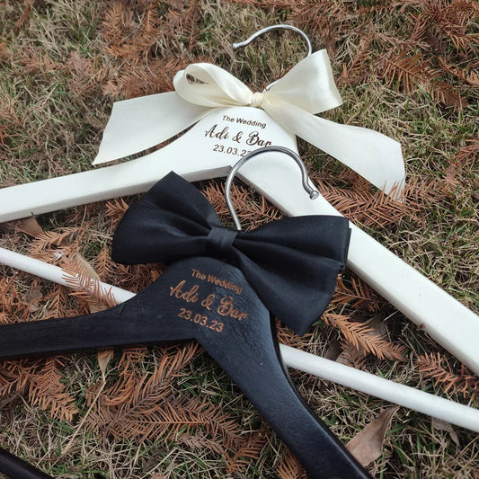 Personalized Wedding Dress Hanger, Engraved Bride and Groom Hangers, Wedding Dress Hanger