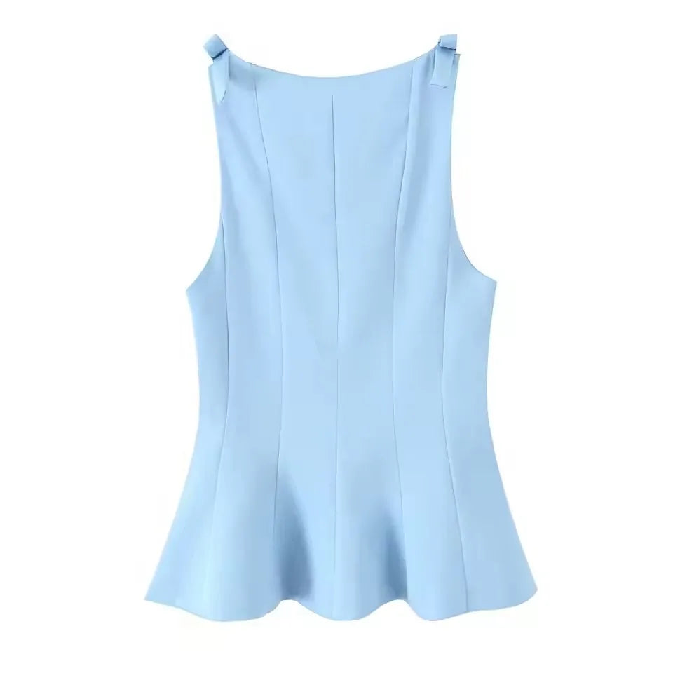 Summer Women Vintage Black Cropped Tops Bow Slim O Neck Sleeveless Off Shoulder Tank Tops Trend Female Casual Chic Vest Top