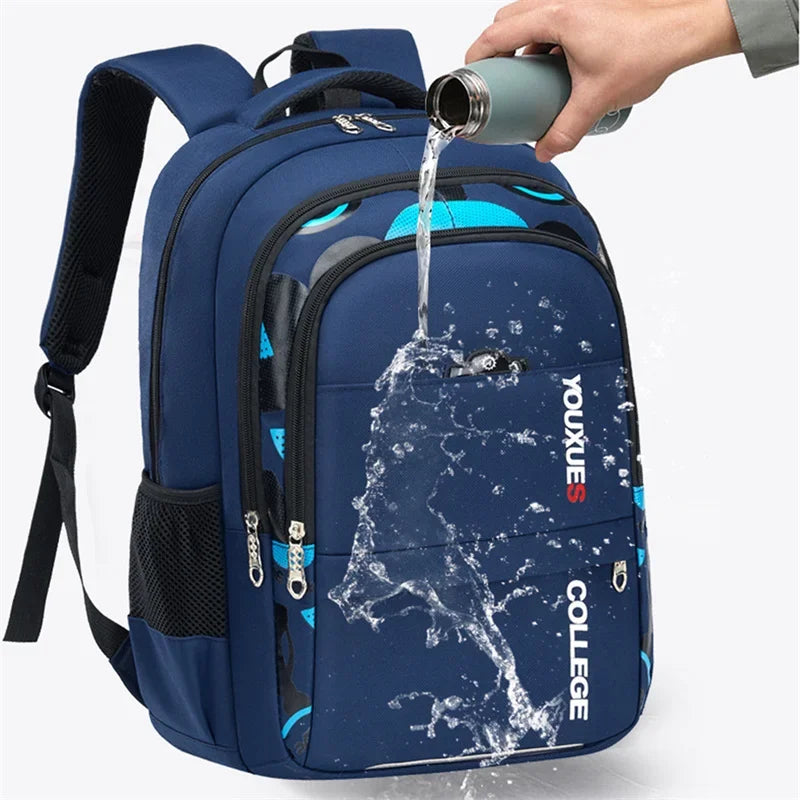 Waterproof Children School Backpack, Casual Primary Schoolbag Book Bag for Boys Daily School Use
