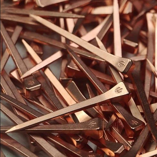 50pcs Horseshoe Nail Copper Plating Steel Horse Shoe Nails Craft High Tensile Strength Precision Nails