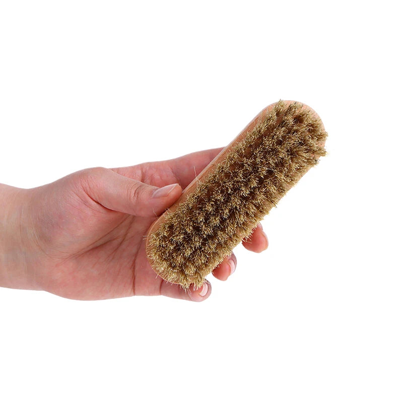 Handle Details Polishing And Cleaning Brush Horse Hair Wood Brush Leather Shoe Care And Cleaning Shoe Brush