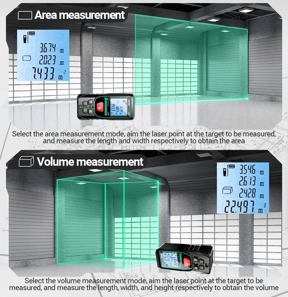 Laser Rangefinders ANENG K120 Distance Meter Laser Tape Measure 50M 70M 100M 120M Electronic Ruler Useful Measurement Test tools