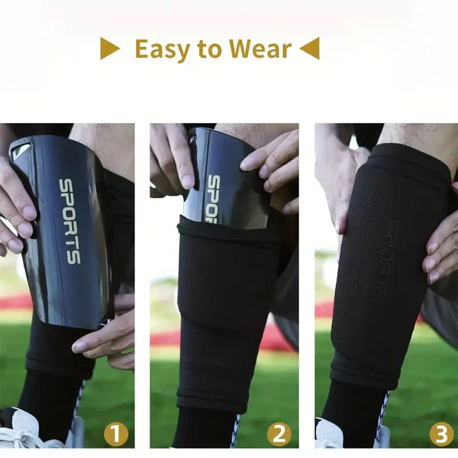 5-Piece Set of Outdoor Sports Football Socks + Shin Guards + Shin Socks + Bandages + Storage Bag