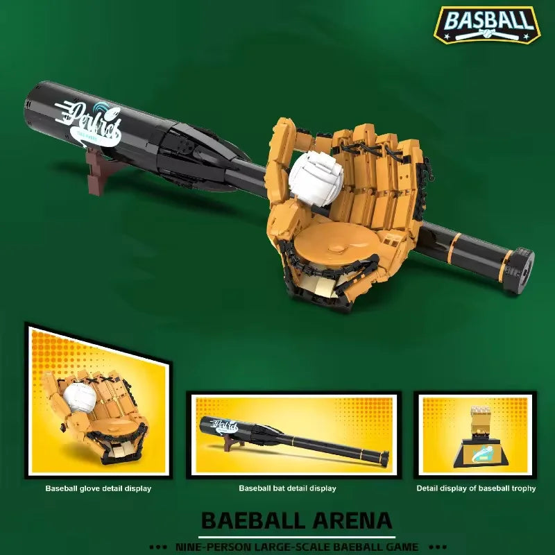 Sports Baseball Series Puzzle Assembly Building Block Model Sports Equipment 3D Desktop Collection Ornaments Toys Gifts