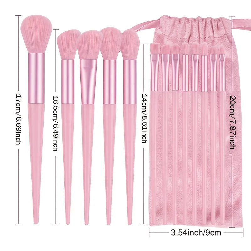 25Pcs Pro Makeup Brush & Sponge Set - 13 Brushes + 12 Hydrophilic Blenders for Liquid/Cream/Powder | Vegan Artist Kit with Pouch