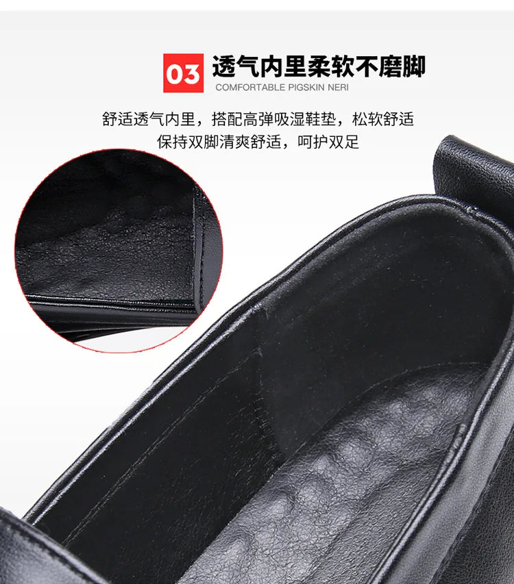 Genuine Leather Men's Business Leather Shoes Soft Soled Comfortable Men's Driving Shoes Loafers