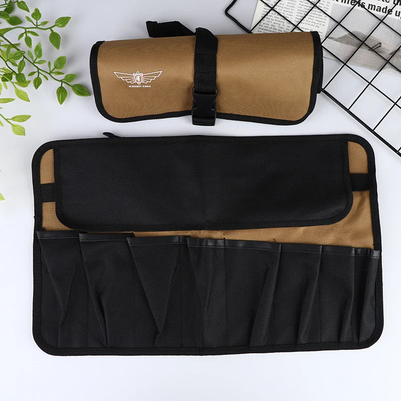 Pouch Bag for Tools; Made from Oxford Cloth; Convenient Roll-Up Design; Fits Wrench, Spanner, Hammer and More