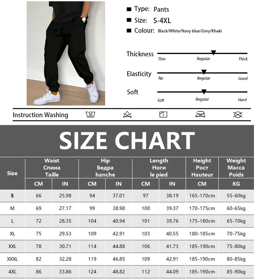 Men's Casual Pants Sweatpants Spring Autumn Fleece Sports Pants Solid Color Gym Trousers Running Workout Jogging Long Pants