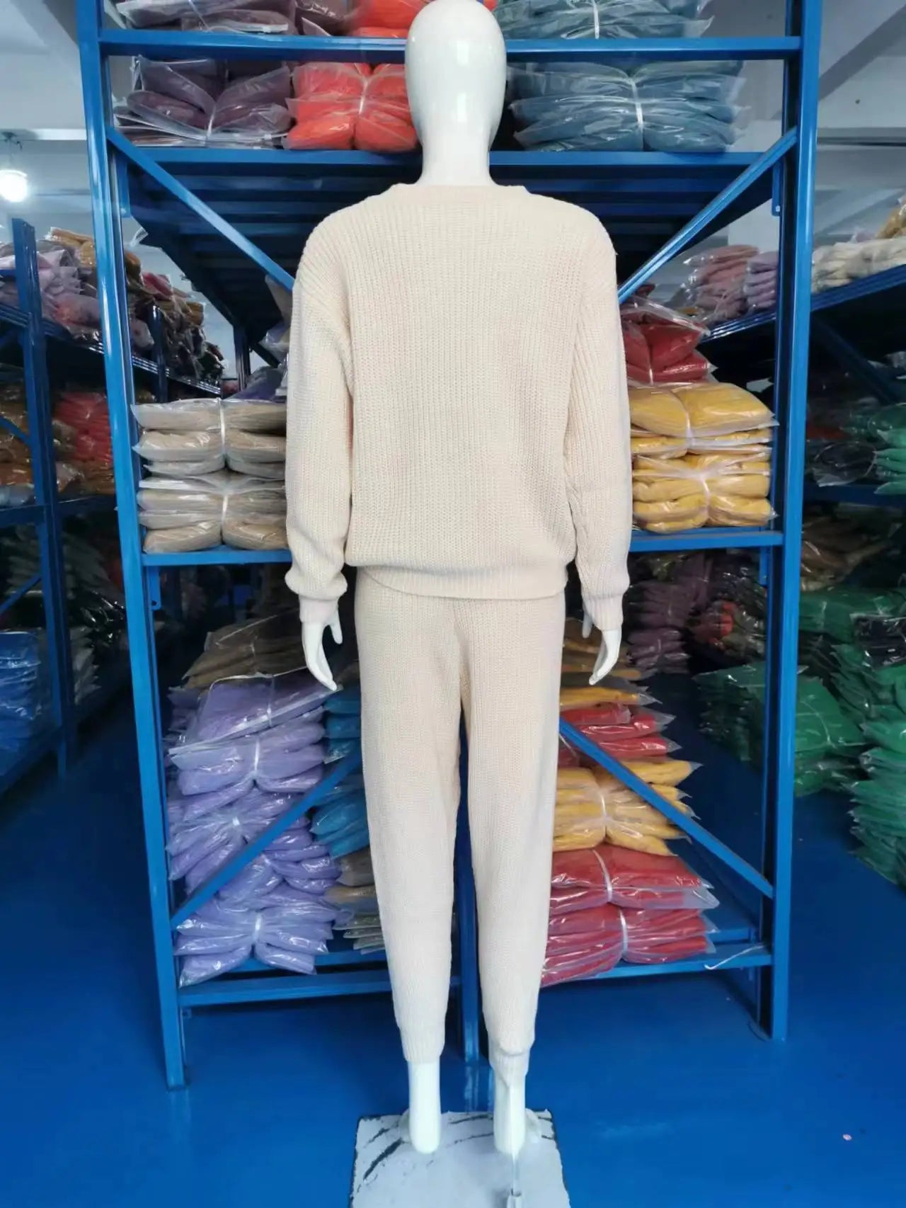 2024 Autumn and Winter Fashion Casual Knitted Suit Trousers Suit Foreign Trade Women's Wool Suit Ensemble Femme 2 Pièces