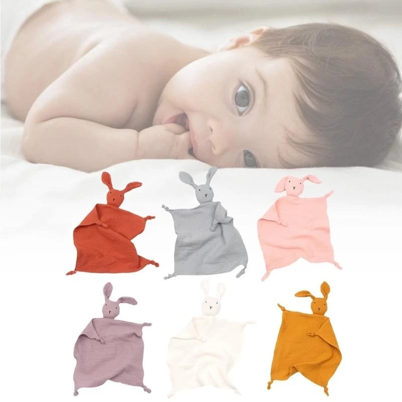 Baby Soothe Blanket Rabbit for Doll Appease Towel Gauze Bibs Teether Muslin Absorbent Bandana Infants Feeding Bib G 4XBC