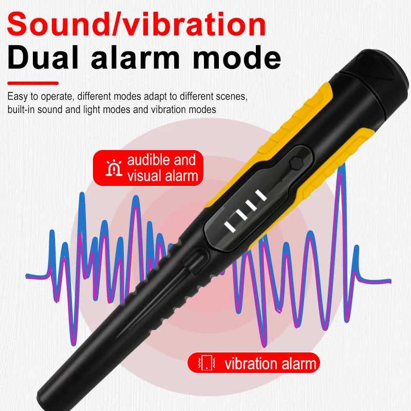 Metal Detector Outdoor Adventure Handheld Metal Detector Pinpointer Finder Waterproof 360° Side Scan Metal Detector Rod