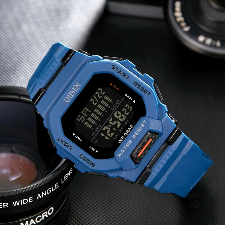 Outdoor Sport Watch for Men G Style Digital Mens Watches 50M Waterproof Green Hombre Male Tactical Electronic Wristwatch Gifts
