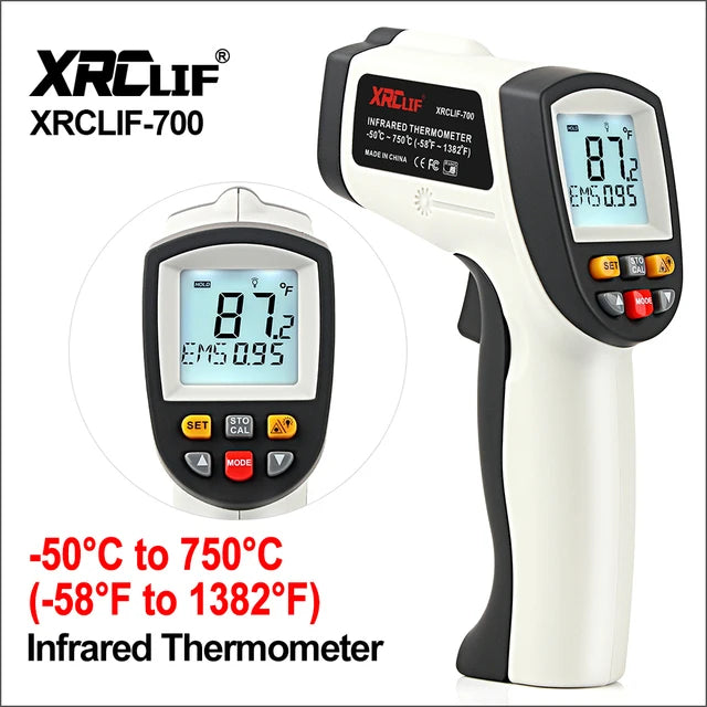 RZ Infrared Thermometer Non-Contact Temperature Meter Gun Handheld Digital LCD Industrial Outdoor Laser Pyrometer IR Thermometer