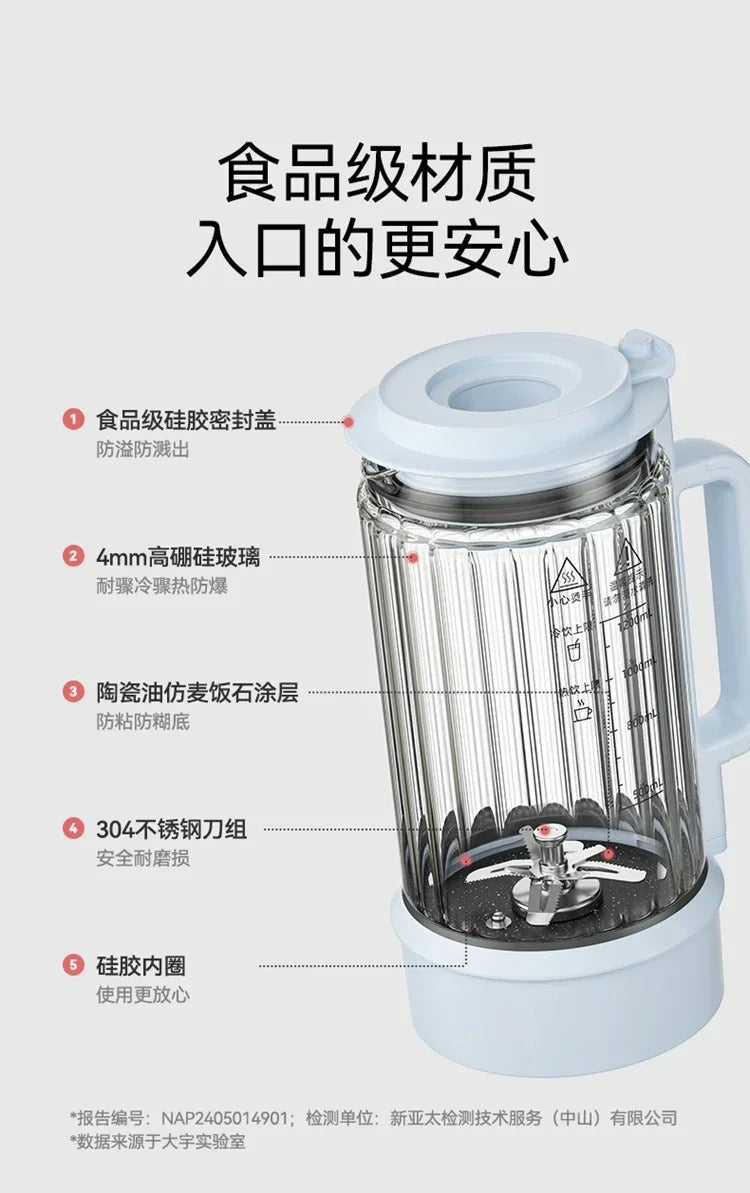 220V High-Speed Blender with Heating Function, Multi-Functional Food Processor, Detachable, Quiet Design BBC