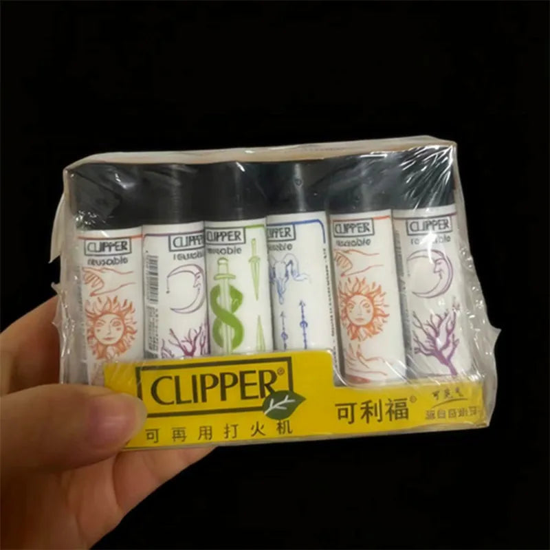 Clipper Lighter Grinding Wheel Mini Lighter Butane Flashlight Lighter (24pcs) Men's Small Tools Cool Gift Cigarette Accessories