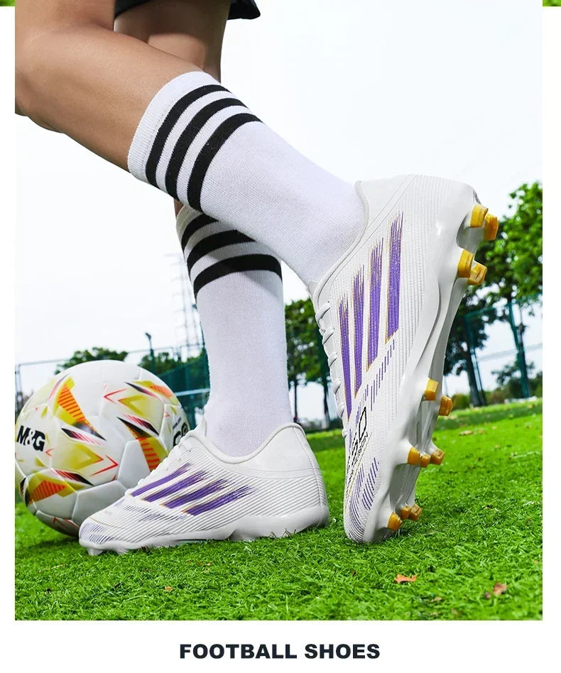 Adult Football Shoes Lightweight Wear-resistant Soccer Boots Anti-slip Outdoor Turf Training Sports for Men Youth Daily Match