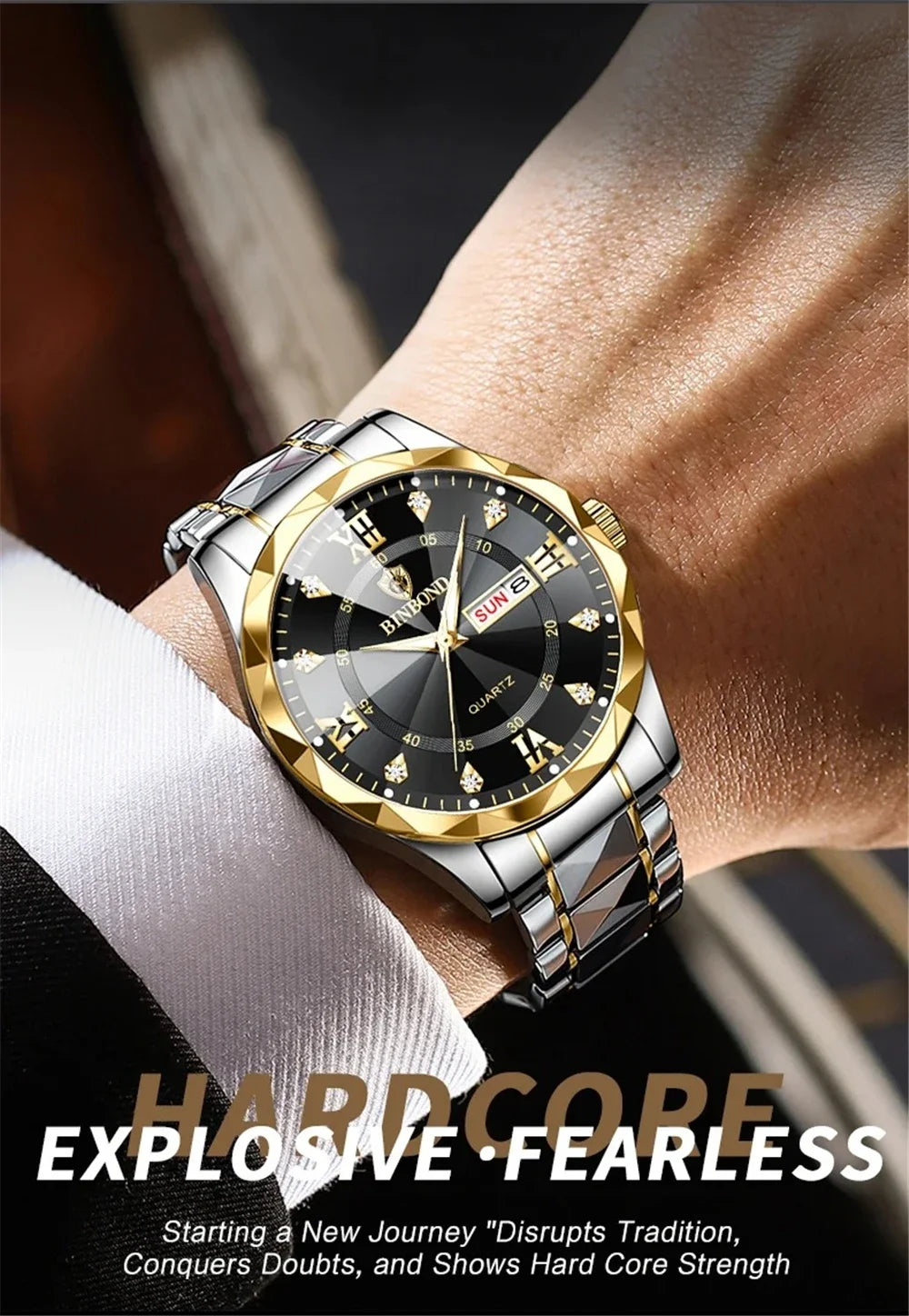Watch For Men Original Top Brand All Black Stainless Steel Men's Wristwatch Classic Business Waterproof Japan Movement