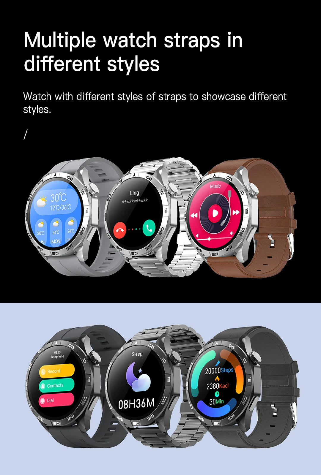 Smart Watch for Men Bluetooth Call Music Play Heart Rate Monitor Outdoor Activities Calorie Tracker Sport Watch