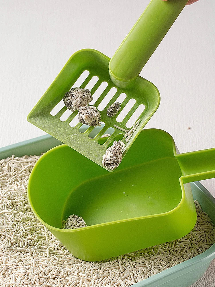 Cat Litter Scoop Plastic Cat Litter Shovel With Base Self Cleaning Cat Litter Box Shovel Kitten Toilet Clean Tools Cat Supplies