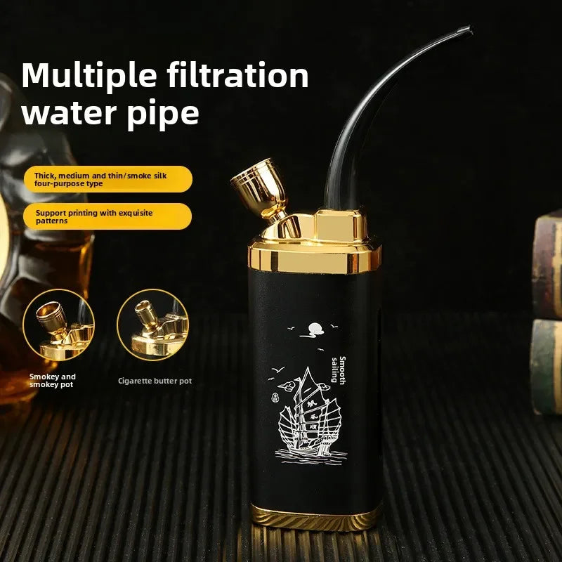 Mini Metal Shisha Hookah Portable Hookah Shisha Healthy Tobacco Filter Handheld Smoking Pipes Microfilter Smoking Accessories