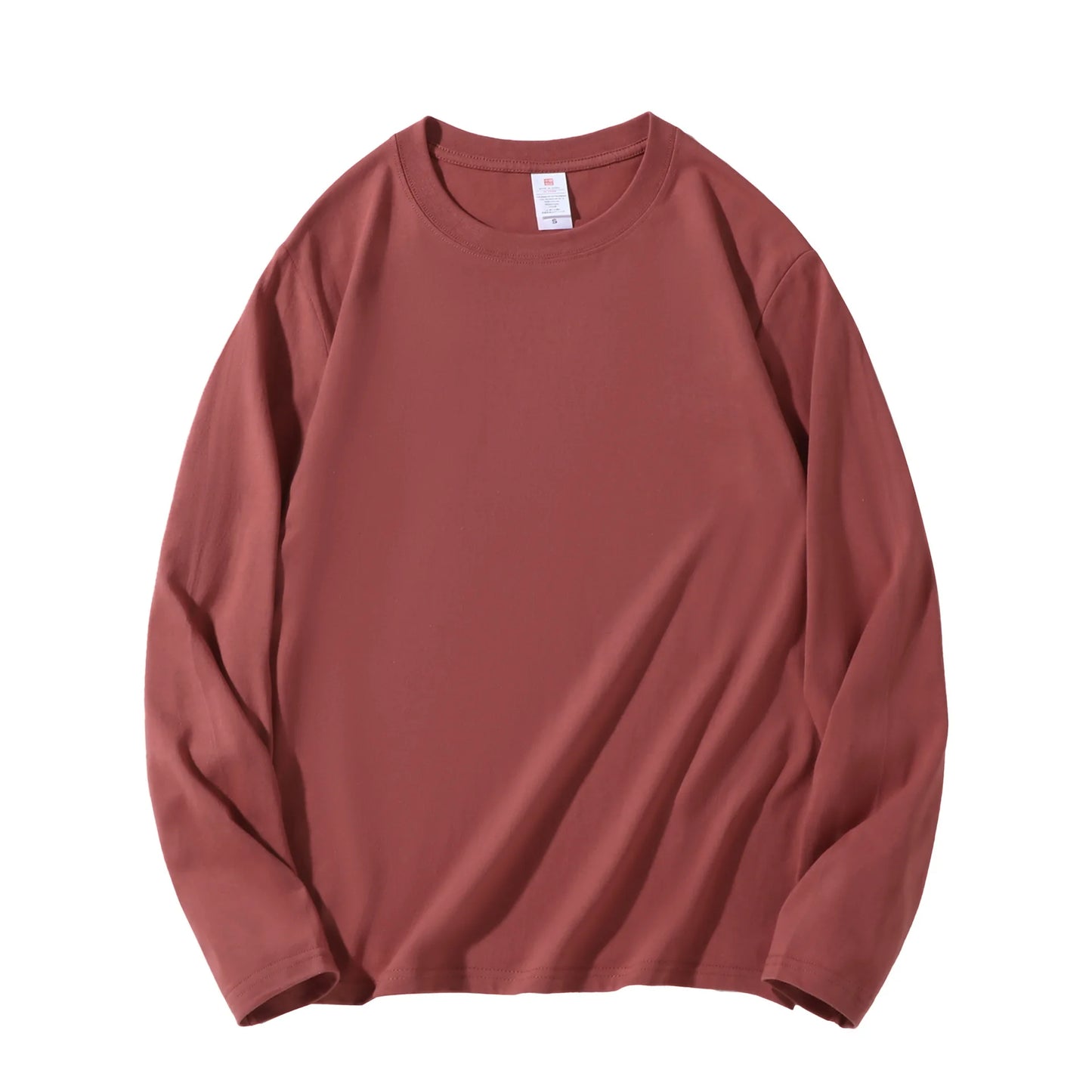 Cotton 100% Long-sleeved Men's T Shirt MRMT 2025 Brand New Round-collar Solid-color Men T-shirt for Male Tshirt Man Tops Tees