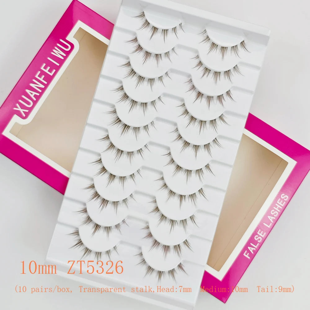 Xuanfeiwu Natural Short Style No-Makeup Look Sparse Full-Strip Ultra-Natural Realistic One-Piece Natural-Looking False Eyelashes DIY Self-Application Beginner Light Makeup Eyelashes