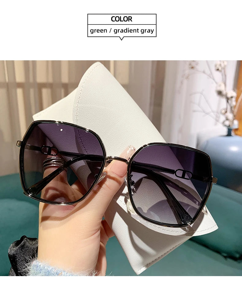 New Fashion Polarized Sunglasses Women UV400 Gradient Lens Sun Glasses Oversized Retro Square Luxury Brand Oculus
