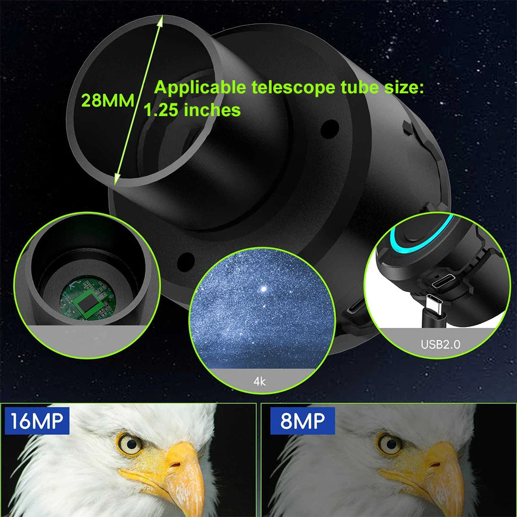Upgraded 4K HD WIFI Electronic Eyepiece Astronomical Telescope Camera 5 Million Pixel Full-Color Bird-Watching Telescope