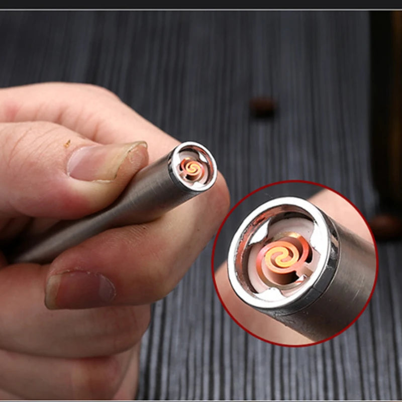 Small Cigarette Case Lighter Integrated USB Rechargeable Windproof Lighter Creative Split Cigarette Lighter Men's Gadget