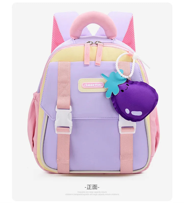 New Large-capacity Backpack Children Kindergarten Backpack Boys Girls Kids Load-reducing Color-blocking Double-shoulder Bag