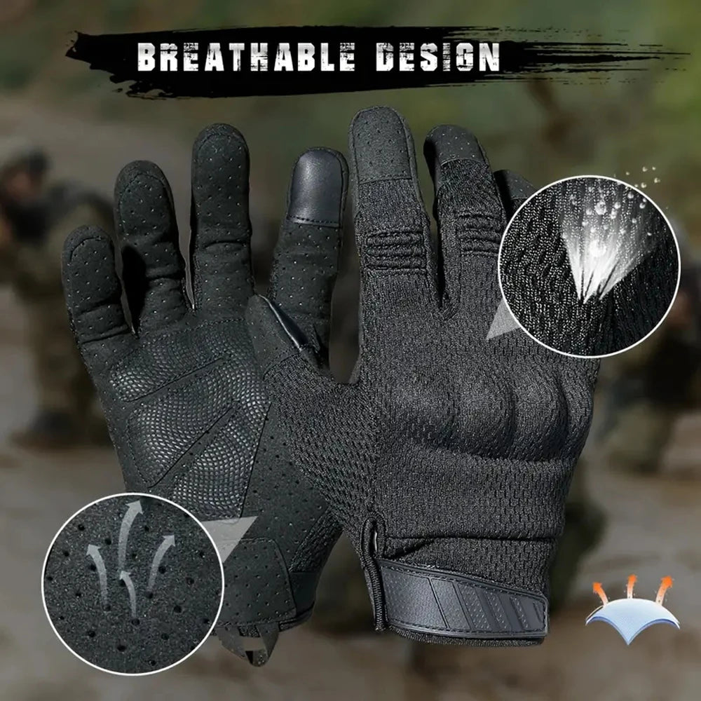Tactical Full Finger Gloves For Men And Women Touch Screen Compatible Combat Shooting Hunting Outdoor Sports Work Mittens