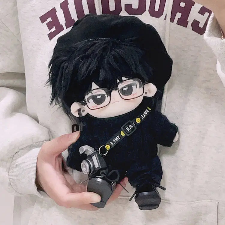 20cm baby clothes black beret black sweater set autumn and winter cool cotton doll clothes fat body can wear