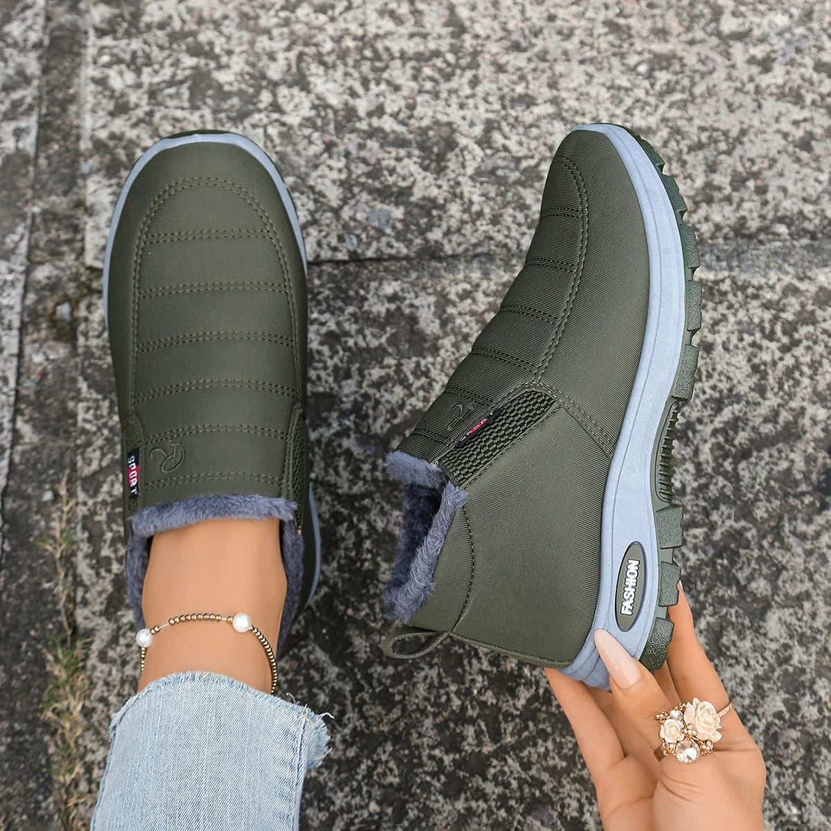 Women's Shoes, Women's Sports Shoes, Fleece and Thickened Boots, Lightweight Soft-Soled Women's Snow Boots