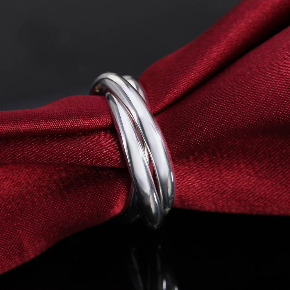 925 Sterling Silver Three Round Woman Rings Fine Jewelry Wholesale Trending Products Offers With Free Shipping Jewelry