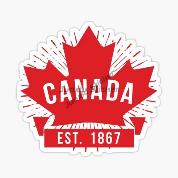 Canada Flag Map Maple Leaves Creative PVC Sticker for Decorate Car Bicycle Motorcycle Window Fridge Wall Decal Accessorie