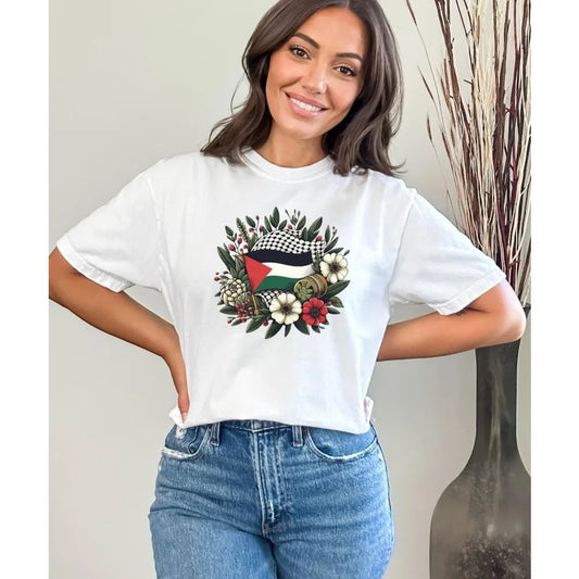 Palestine Shirt Palestine Watermelon TShirt Palestine Flag Stand Man Woman Summer Male O-neck Short-sleeve Tees Shirts for Men