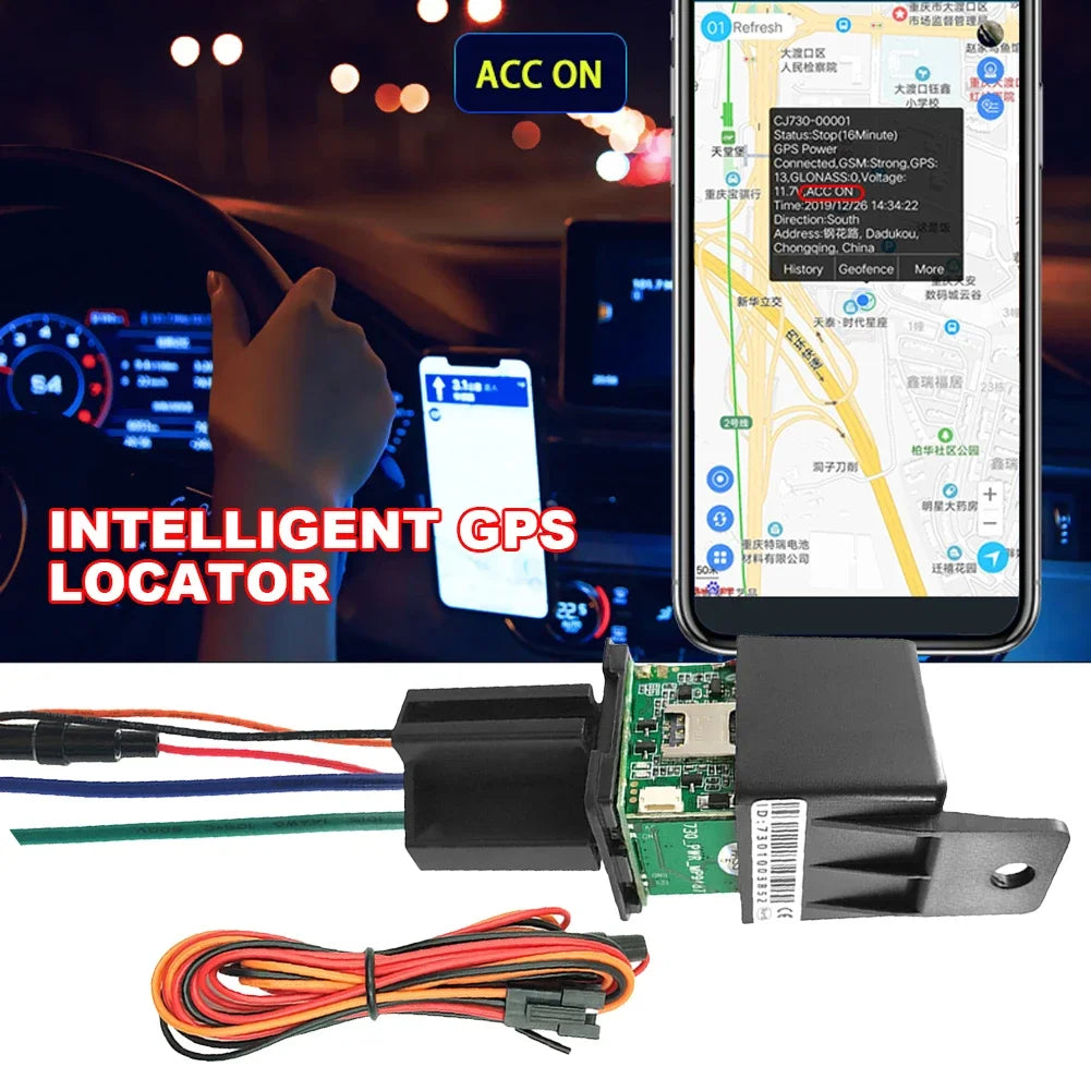 Car Relay GPS Tracker ACC Motorcycle Anti-theft Device Status Alarm GPS Positioner GNSS LBS Vehicle Positioning Device Sensitive