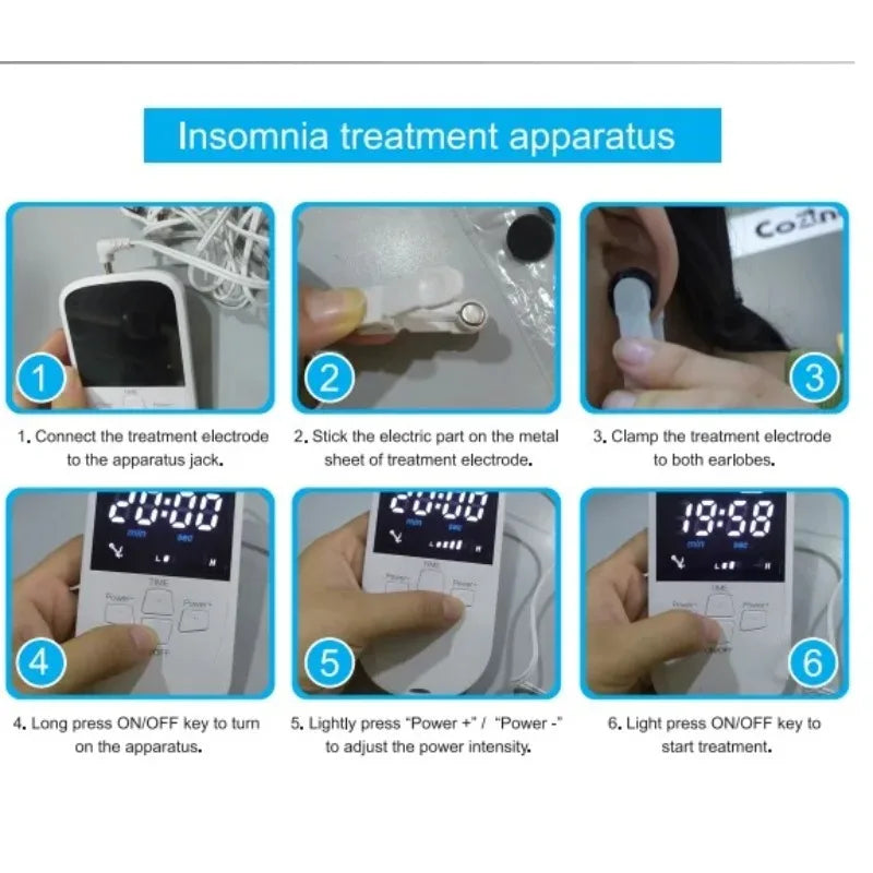 Sleep Aid Device CES Stimulation Therapy 1600mAh Rechargeable Ear Clip Type Relieve Anxiety Mitigation Fast Sleep Instrument