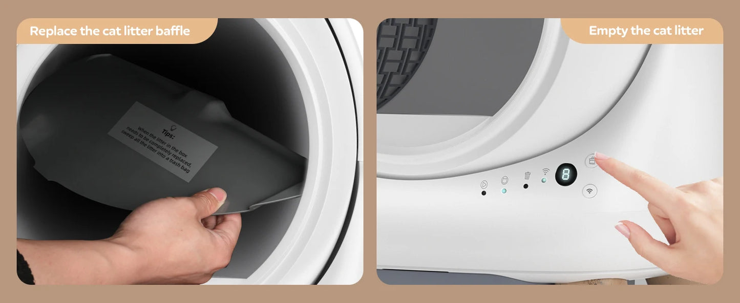 Self Cleaning Litter Box for Multiple Cat Smart Cats Toilet Robot with APP Control Fully Automatic Cleaning Cat Litter Box