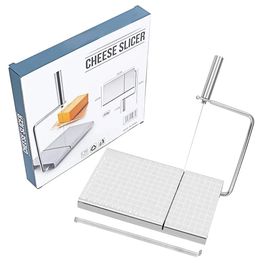 Stainless Steel Multifunctional Cheese Slicer with Scale Sausage Ham Cheese Cutter Butter Slicer Household Accessories