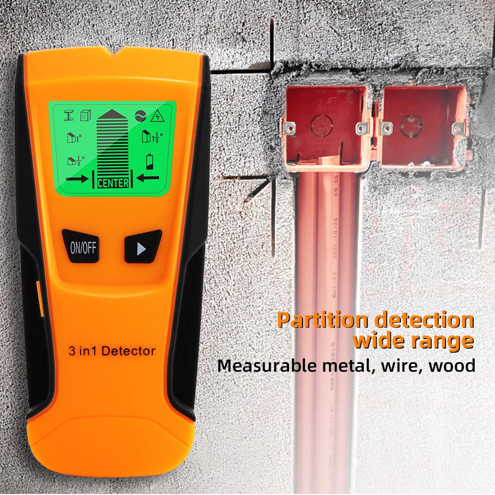 3 in 1 Wall Metal Detector Depth Professional Find Metal Wood Studs AC Voltage Live Wire Detect Wall Scanner Electric Box Finder