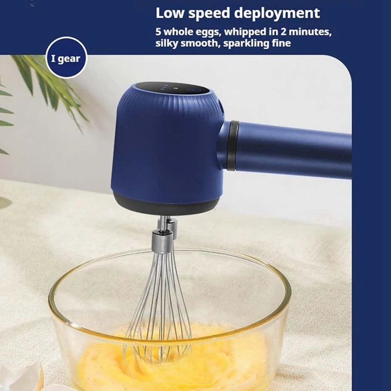 Cordless Hand Mixer Twin Stick Electric Whisk USB Rechargeable Handheld Electric Mixing 3 Speed Egg Beater For Baking
