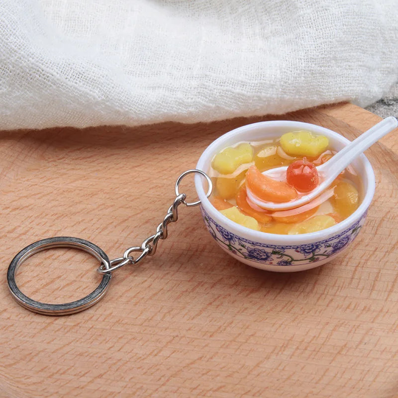 New Styles Simulation Food Key Chains Bowl High Quality Bowl Shape Key Chain Pendant Wholesale