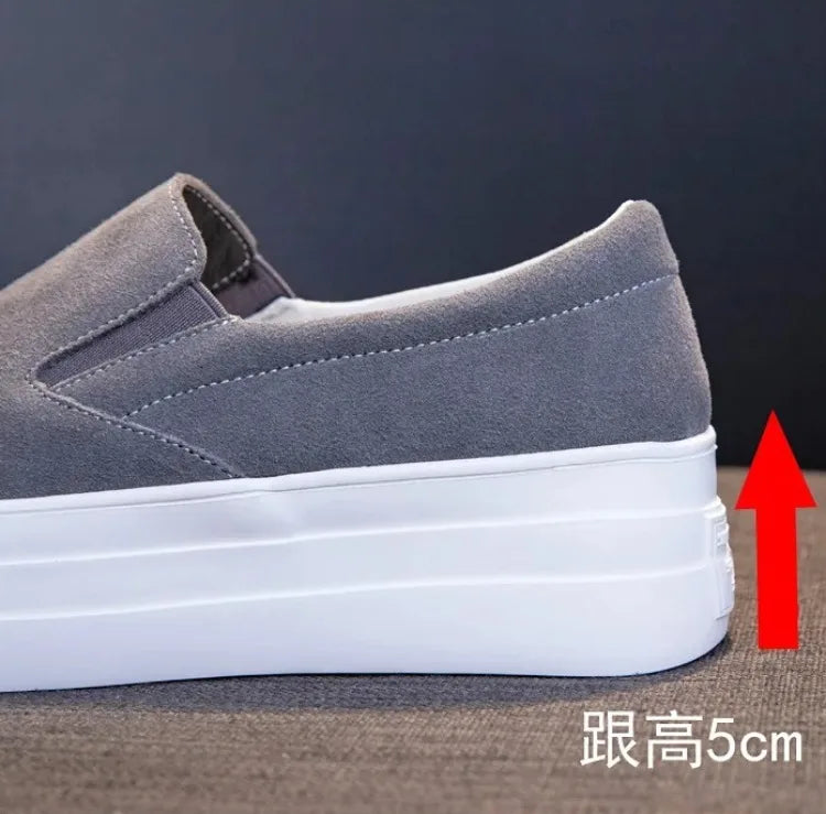 Shoes for Women Spring Leisure Sneakers New Womens Lazy Footwear Lightweight Thick Sole Genuine Leather Board Shoes Platform