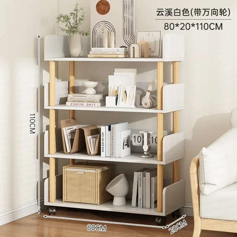 Modern Office Staggered 6-Shelf Luke Bookcase Storage Shelves  Kids Bookshelf Bookcase Display Libreria Mobile Library Furniture