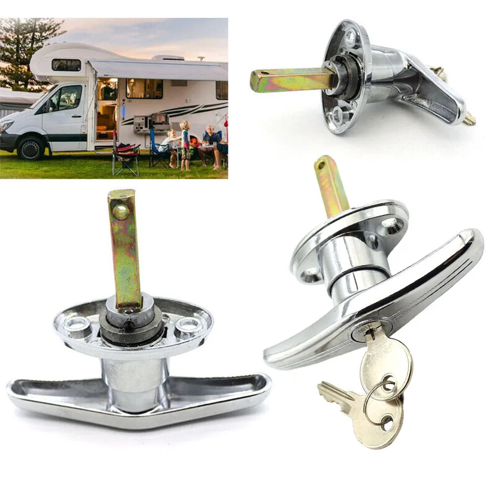Garage Door Lock T Handle Rear Fix Keyed To Differ Caravan Garage Shed Campervan Garage Door Opener T Lock Handle