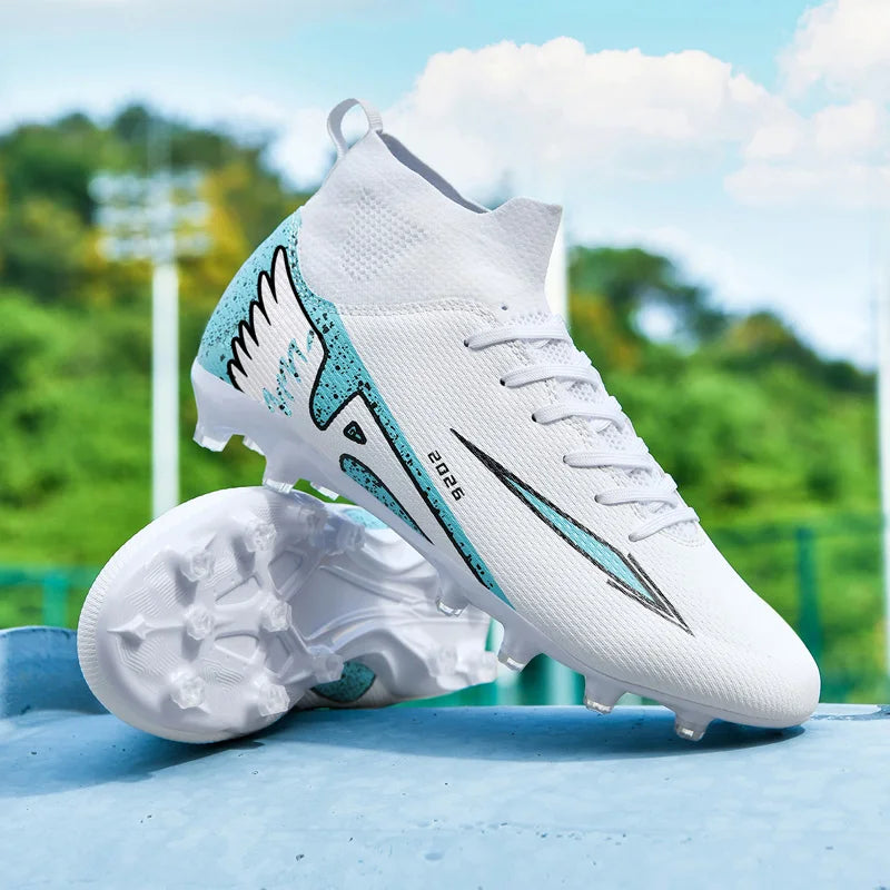 Men's High Ankle Soccer Shoes Ultralight Non-Slip Sports Outdoor Football Boots Indoor High-Quality Futsal Non-Slip