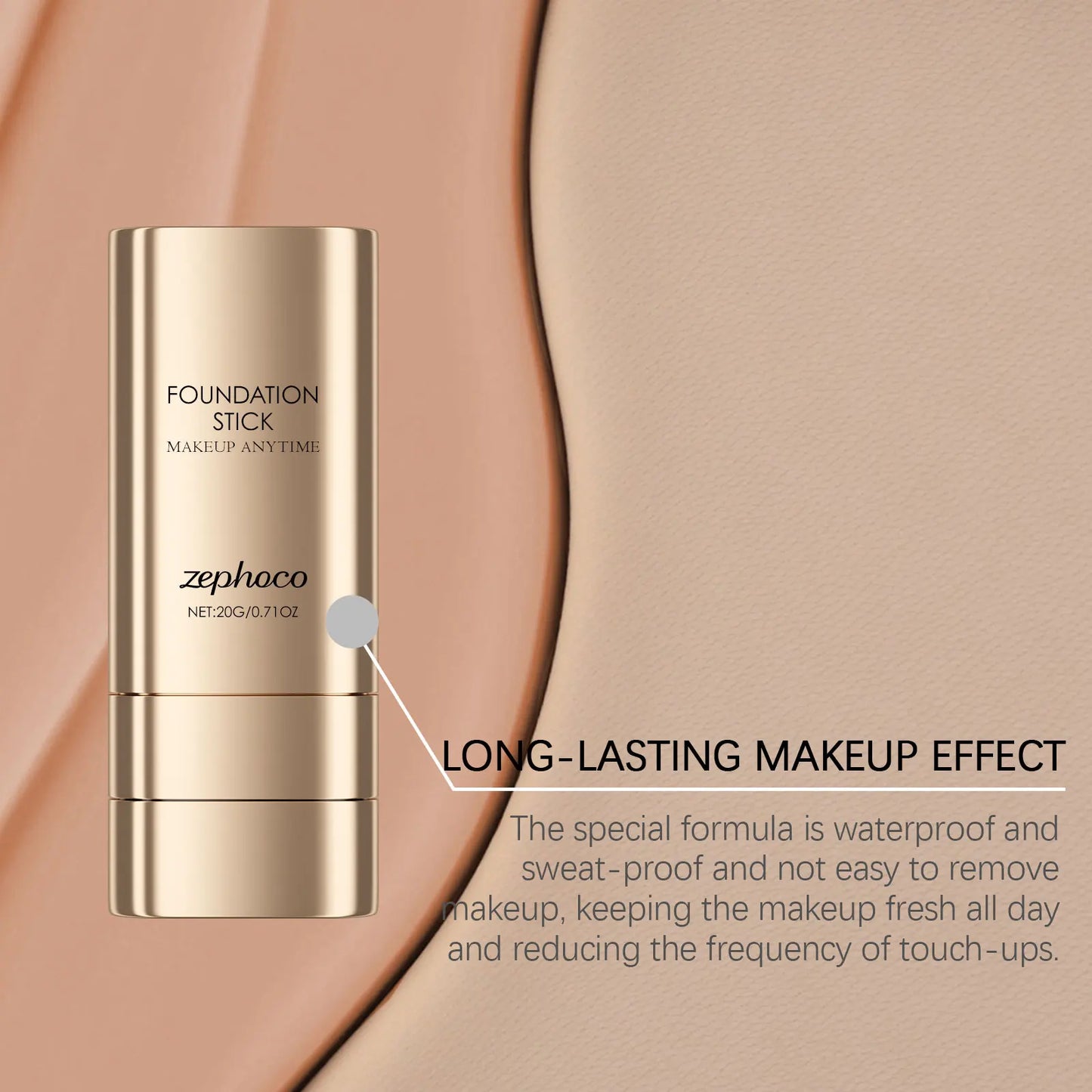 2-in-1 Foundation Stick for Uneven Skin Tone Lightweight and Adherent Moisturizing Natural Concealer Clear Matte Foundation