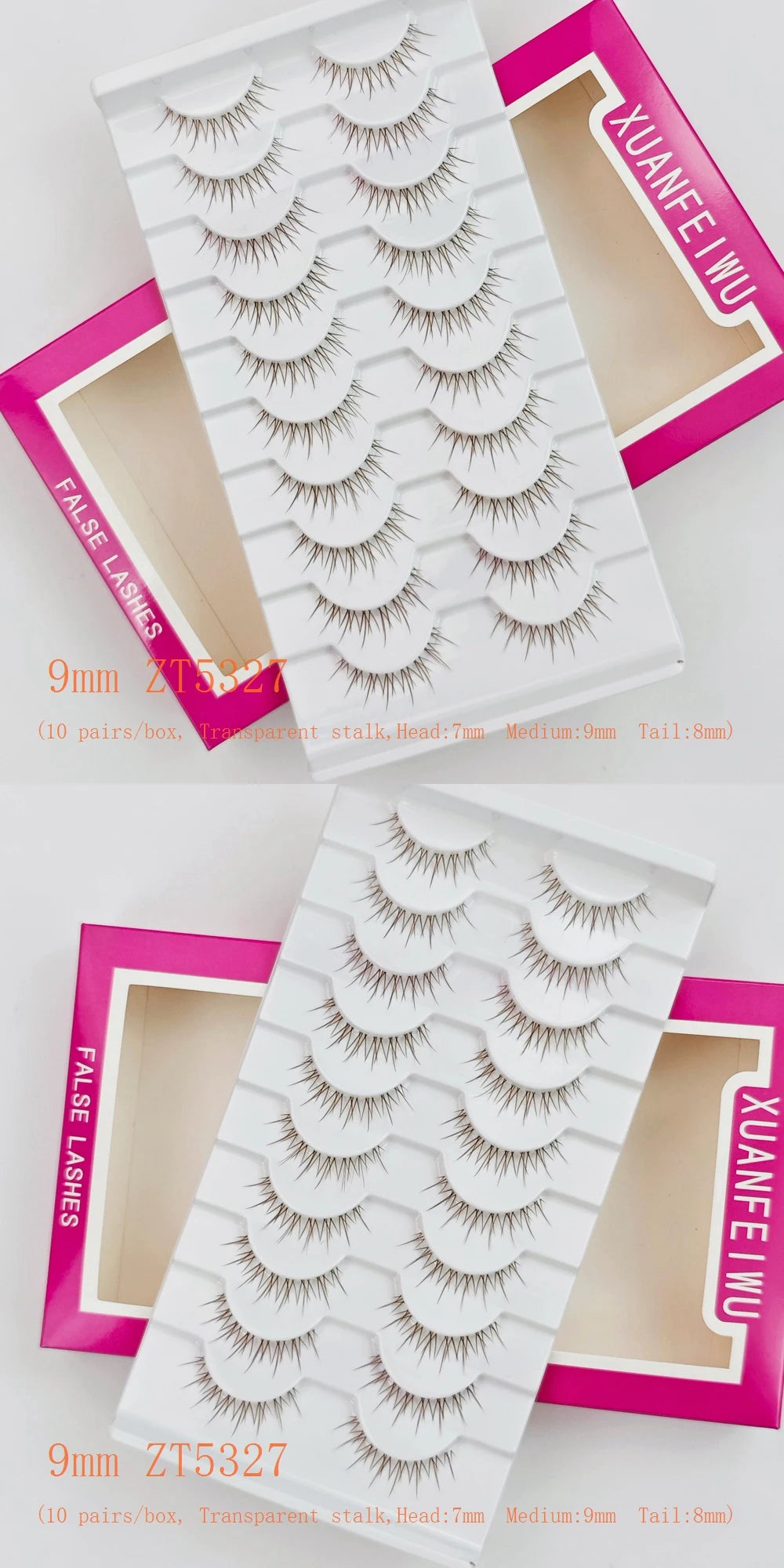 Xuanfeiwu Natural Short Style No-Makeup Look Sparse Full-Strip Ultra-Natural Realistic One-Piece Natural-Looking False Eyelashes DIY Self-Application Beginner Light Makeup Eyelashes